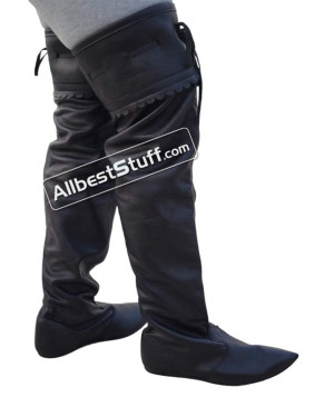 Medieval Leather Boot Female Long Thigh Length